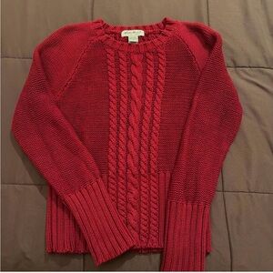 Eddie Bauer Women's Rich Red Cable Knit Sweater